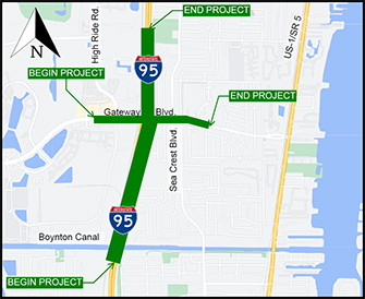 I-95 Interchange at Gateway Boulevard Design Project Location Map